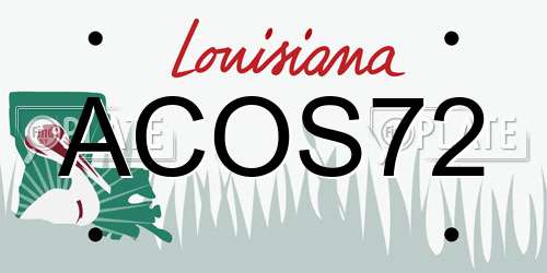 ACOS72 Louisiana License Plate