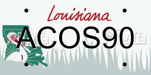 ACOS90 Louisiana License Plate