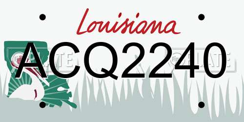ACQ2240 Louisiana License Plate