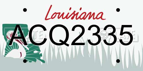 ACQ2335 Louisiana License Plate