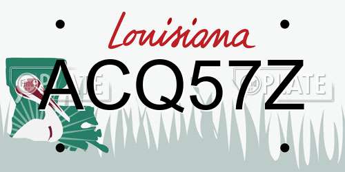 ACQ57Z Louisiana License Plate