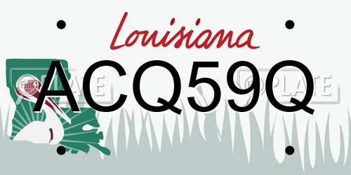 ACQ59Q Louisiana License Plate