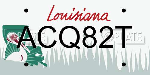 ACQ82T Louisiana License Plate