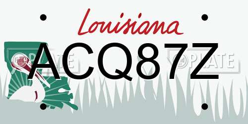 ACQ87Z Louisiana License Plate