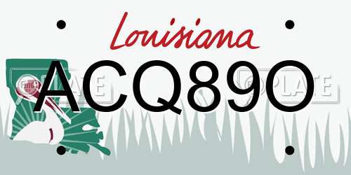 ACQ89O Louisiana License Plate