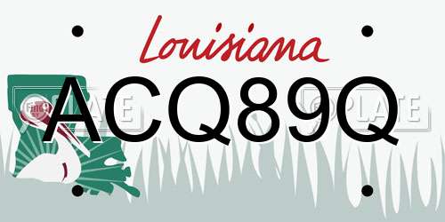 ACQ89Q Louisiana License Plate