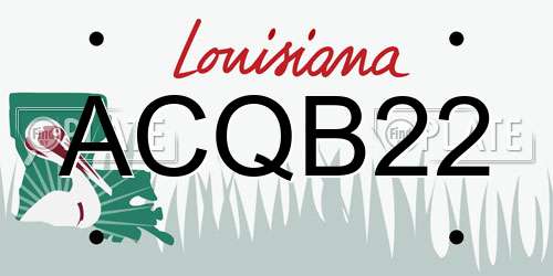 ACQB22 Louisiana License Plate