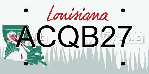 ACQB27 Louisiana License Plate