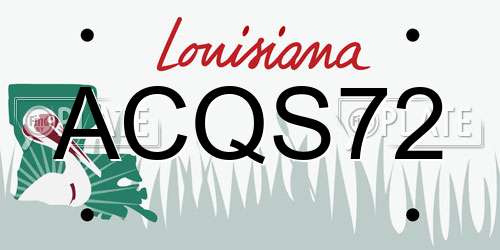 ACQS72 Louisiana License Plate