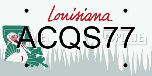 ACQS77 Louisiana License Plate
