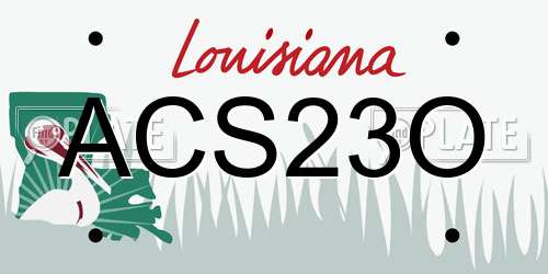 ACS23O Louisiana License Plate