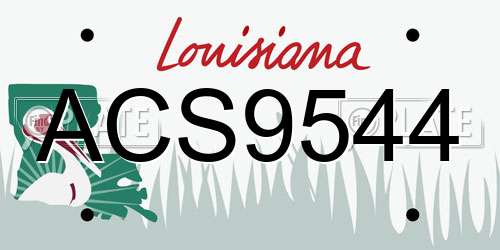 ACS9544 Louisiana License Plate