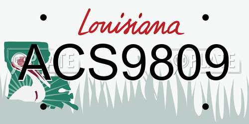 ACS9809 Louisiana License Plate