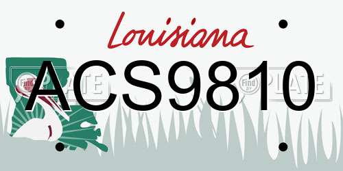 ACS9810 Louisiana License Plate