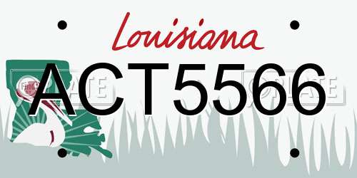 ACT5566 Louisiana License Plate