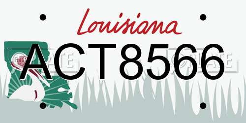 ACT8566 Louisiana License Plate
