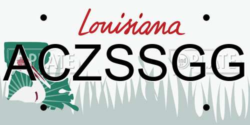 ACZSSGG Louisiana License Plate