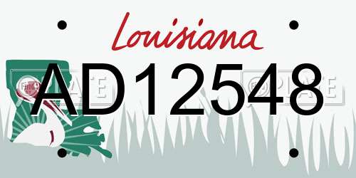 AD12548 Louisiana License Plate