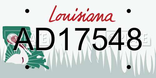 AD17548 Louisiana License Plate