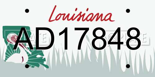 AD17848 Louisiana License Plate