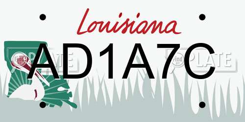 AD1A7C Louisiana License Plate