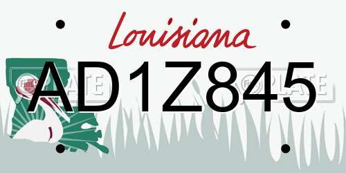 AD1Z845 Louisiana License Plate
