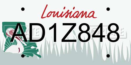 AD1Z848 Louisiana License Plate