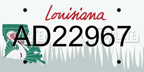 AD22967 Louisiana License Plate