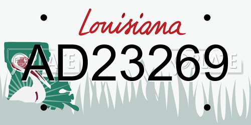 AD23269 Louisiana License Plate