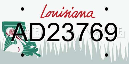 AD23769 Louisiana License Plate