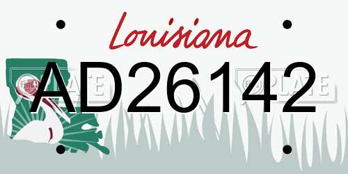 AD26142 Louisiana License Plate