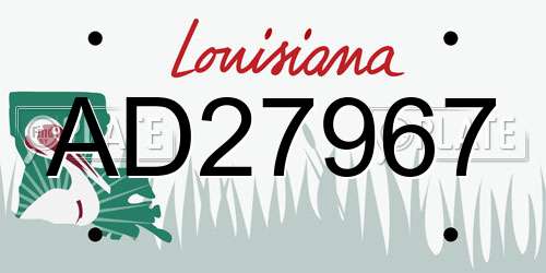 AD27967 Louisiana License Plate