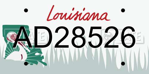 AD28526 Louisiana License Plate