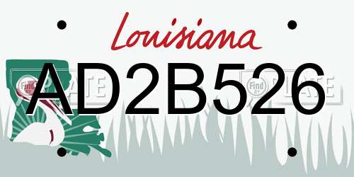 AD2B526 Louisiana License Plate