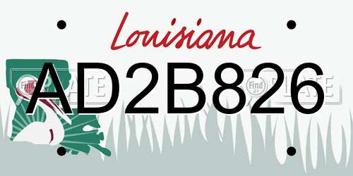 AD2B826 Louisiana License Plate