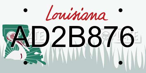 AD2B876 Louisiana License Plate