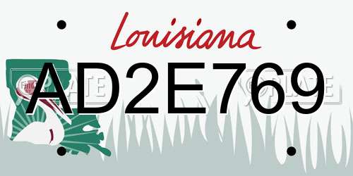AD2E769 Louisiana License Plate