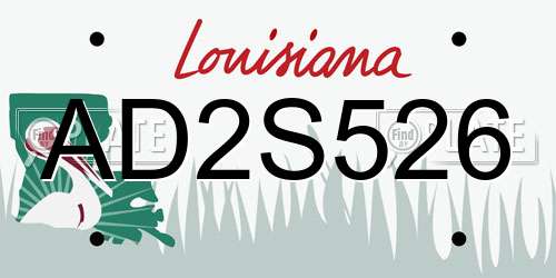 AD2S526 Louisiana License Plate