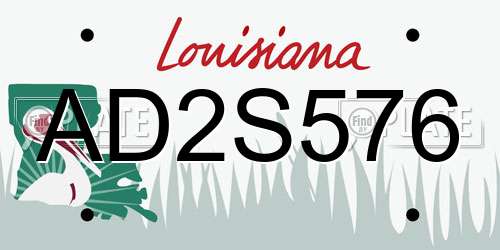 AD2S576 Louisiana License Plate