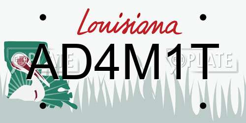 AD4M1T Louisiana License Plate