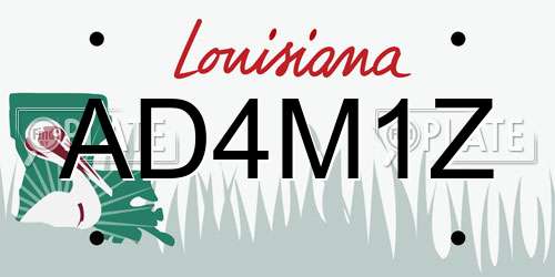 AD4M1Z Louisiana License Plate