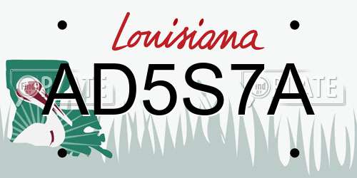 AD5S7A Louisiana License Plate