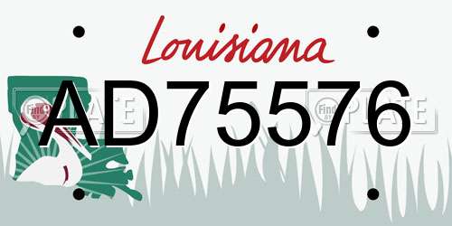 AD75576 Louisiana License Plate