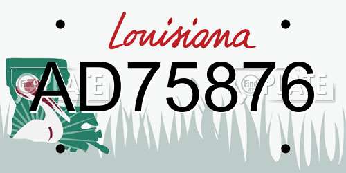 AD75876 Louisiana License Plate