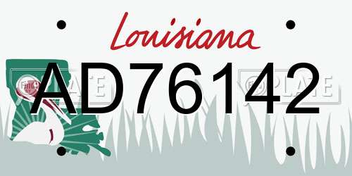 AD76142 Louisiana License Plate