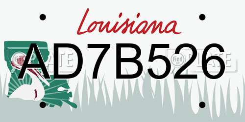 AD7B526 Louisiana License Plate