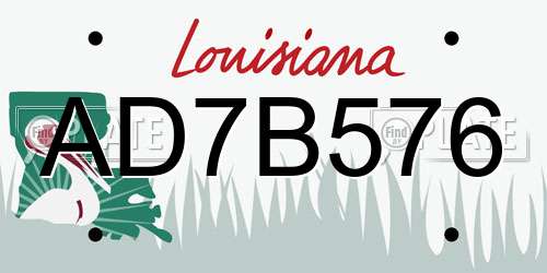 AD7B576 Louisiana License Plate