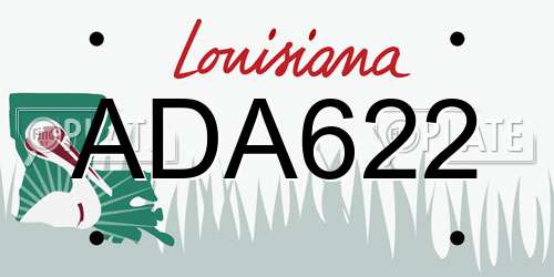 ADA622 Louisiana License Plate