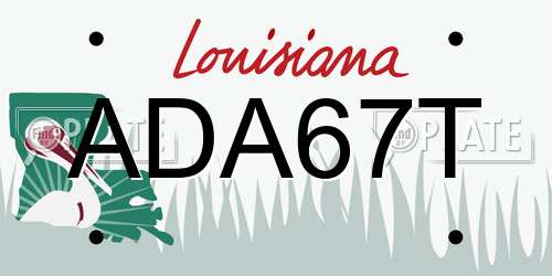 ADA67T Louisiana License Plate