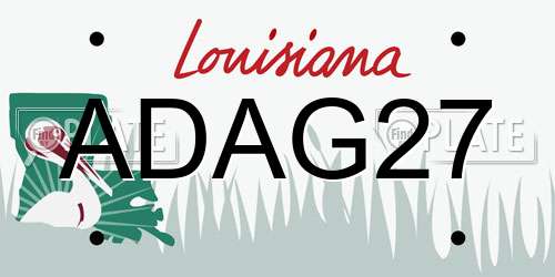ADAG27 Louisiana License Plate